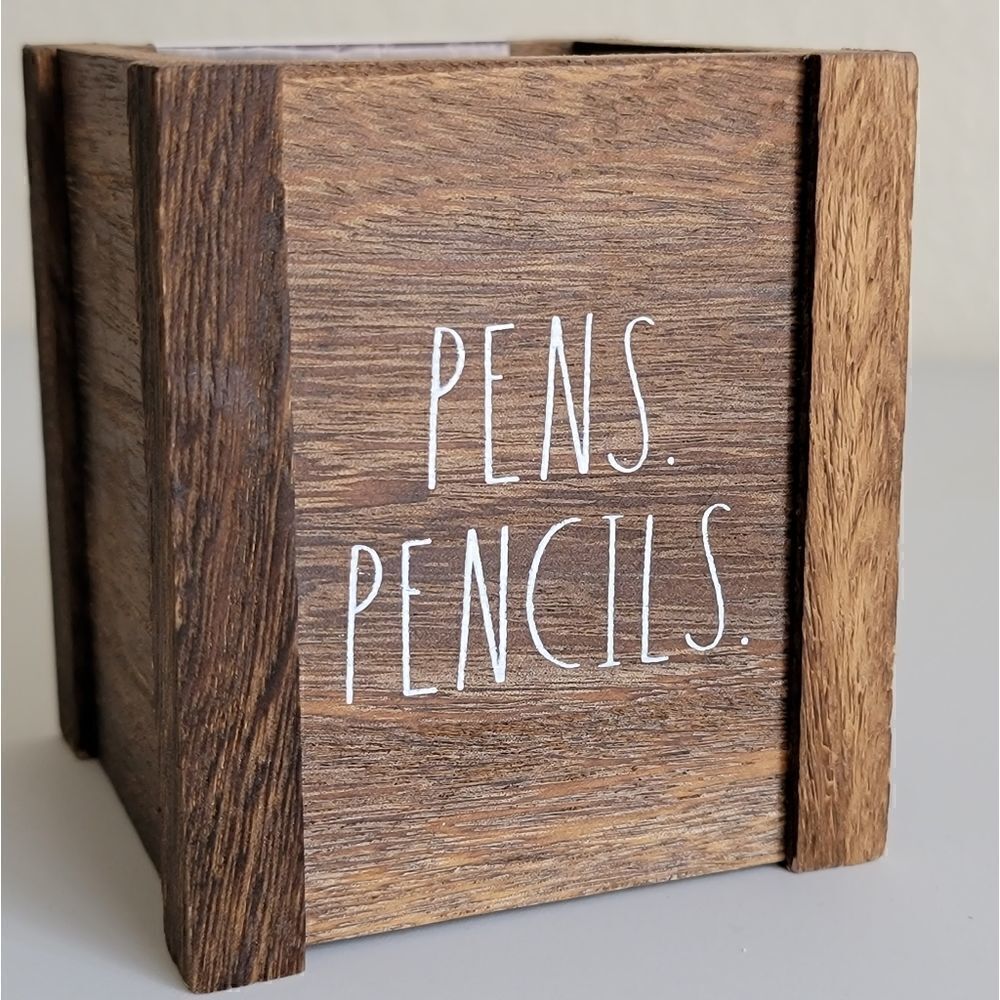 Rae Dunn Pens Pencils Wooden Office Desk Storage - Picture 4 of 12